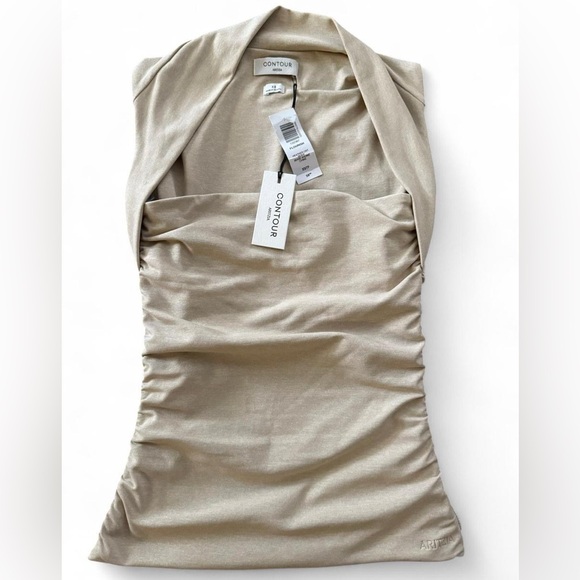 Aritzia Tops - Aritzia Contour Flourish Top in Heather Oat Beige XS NWT